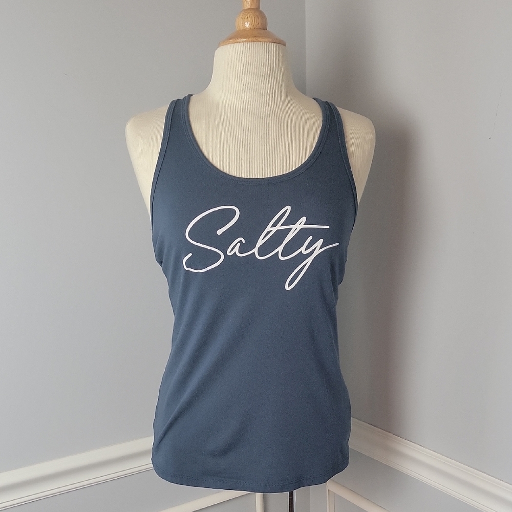 IC Salty Navy Blue‎ Muscle Racer Back Casual Workout Summer Active Tank Top S